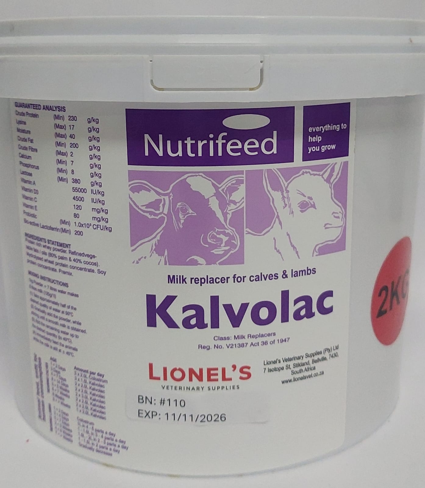 milk replacer 2kg